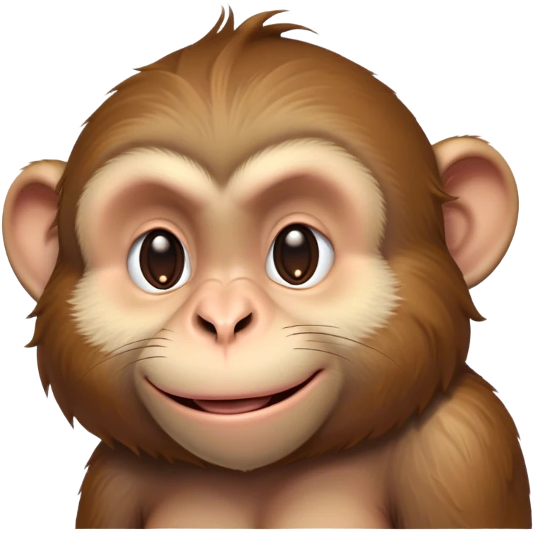 Beautiful and Majestic Cheeky Macaque Portrait Emoji, Head resting in a relaxed, contented smirk with eyes half-closed in a dreamy, playful slumber, showcasing soft, gently ruffled fur and a compact, agile build, Simplified yet exquisitely endearing features, highly detailed, glowing with a soft, radiant light, high shine, serene yet mischievous, stylized with an air of refined playful charm, soft glowing outline, capturing the essence of a beautiful and majestic macaque that embodies both cheeky humor and gentle elegance! emoji