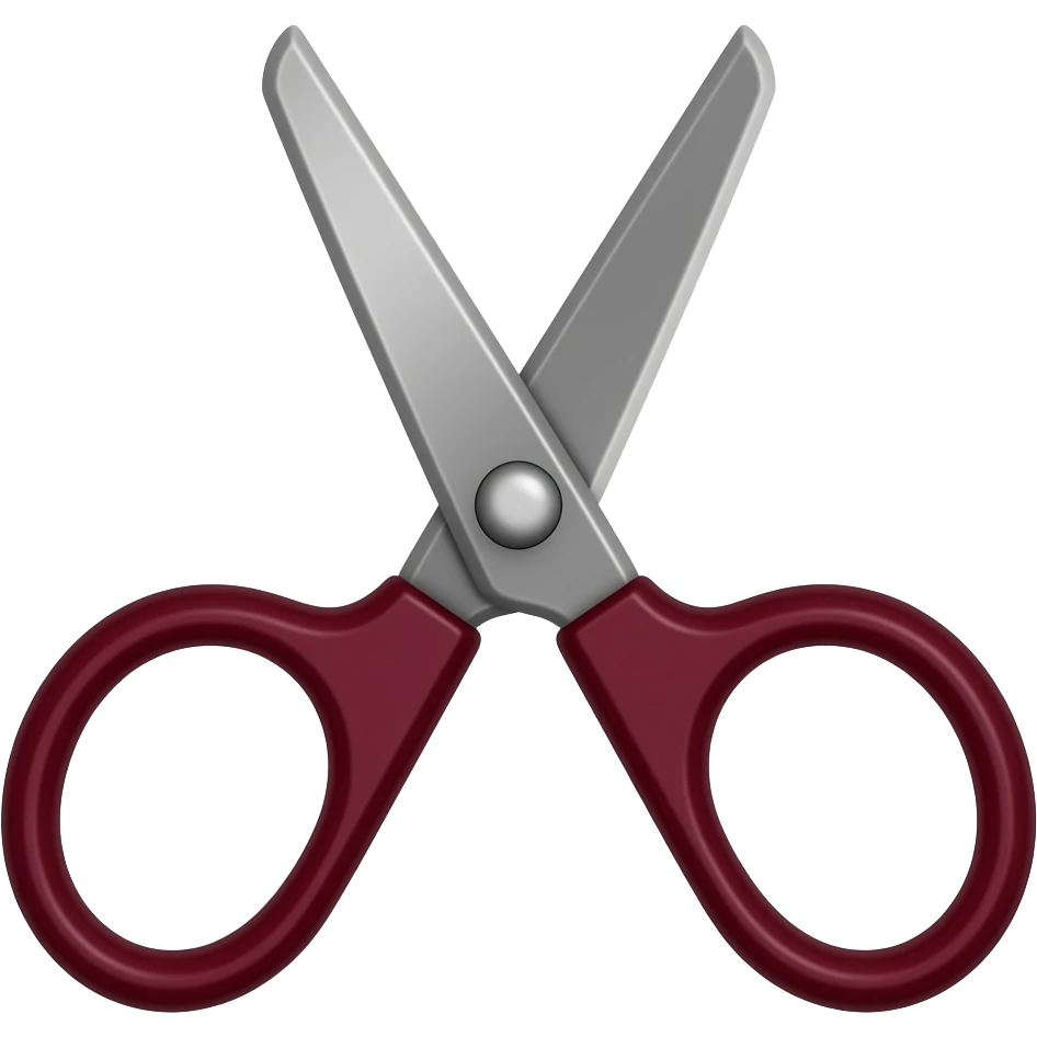 tesoura fechada bordô emoji