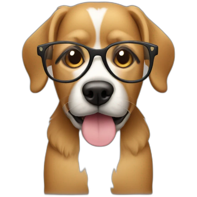dog with glasses and macbook emoji
