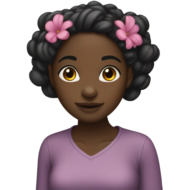 black girl with two bunches  emoji