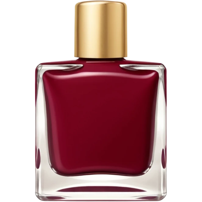 wine red nail polish in a small square bottle with a gold lid emoji