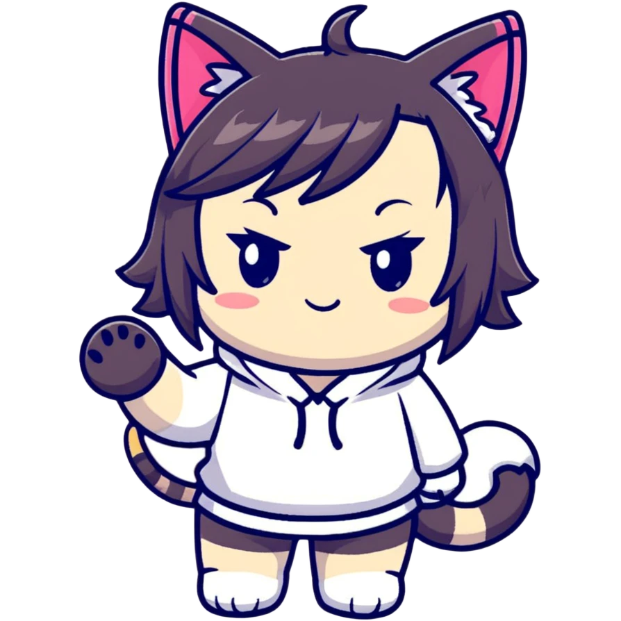 Chibi anime character with cat ears emoji