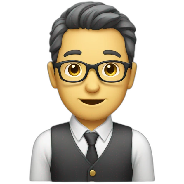 A man with glasses, a railway geek emoji