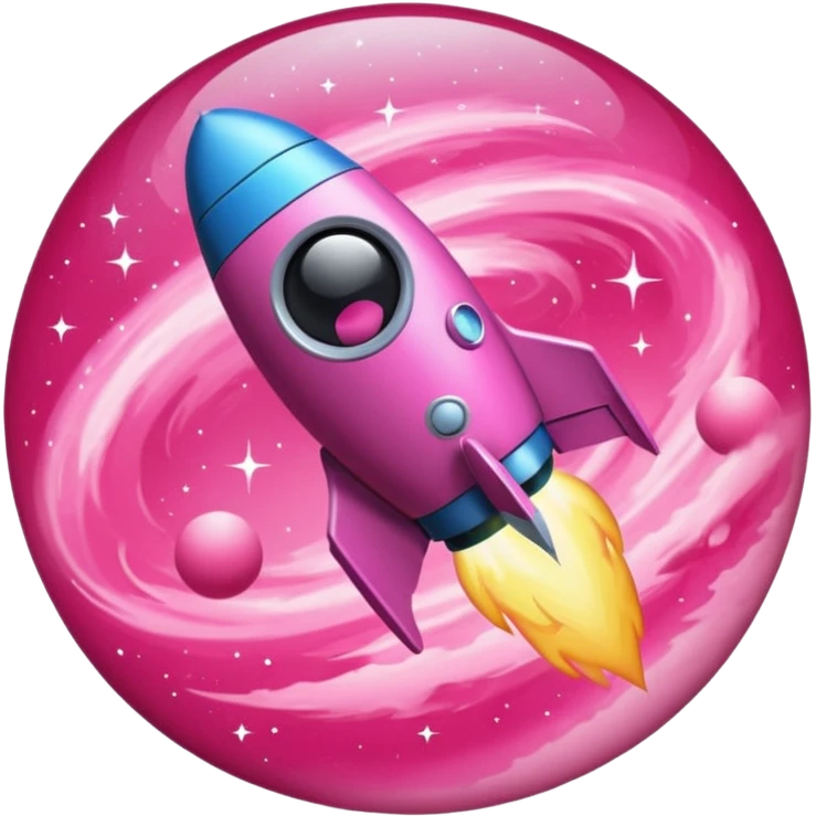 cohete espacial rosa emoji