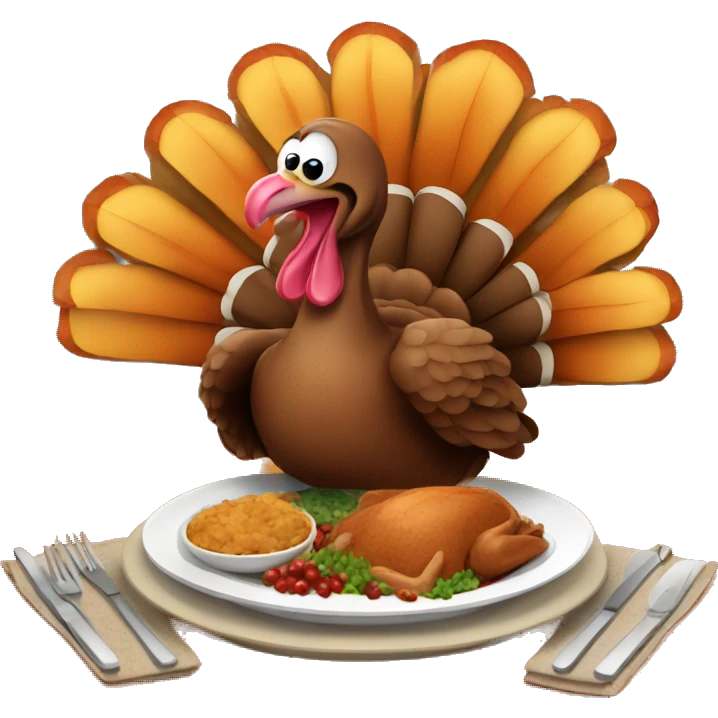 Turkey eating thanksgiving dinner emoji