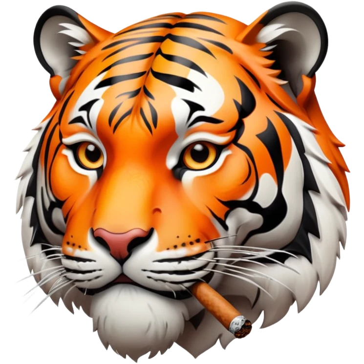 Tiger smoking weed  emoji