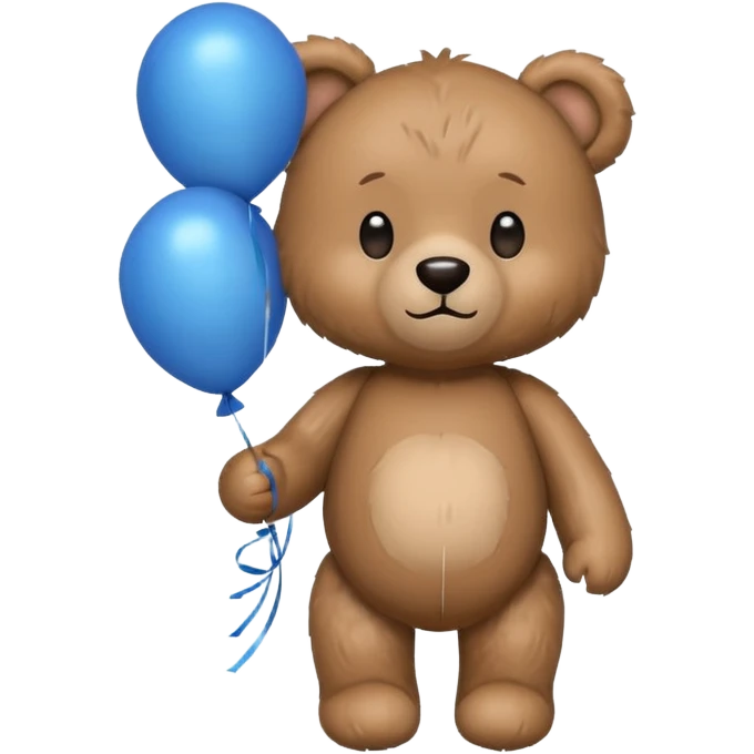 teddy bear holding balloons, birthday, cute emoji