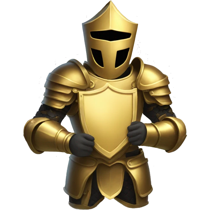 GOLD ARMOR HOLDING SIGN emoji