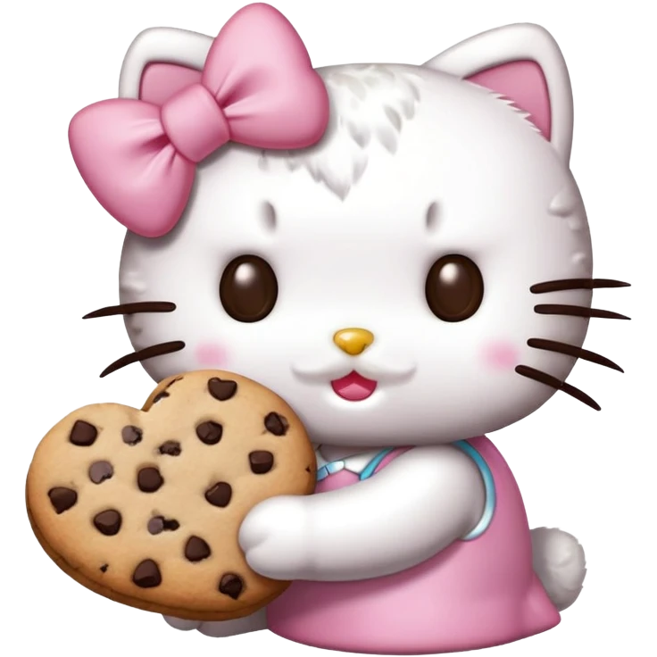 Hello kitty eating a cookie emoji