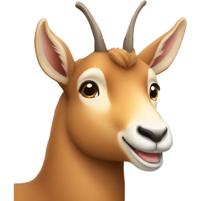 happy smiling brown chamois left hoof pointing up emoji