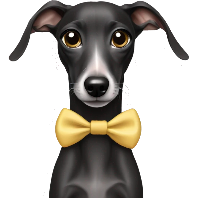 Black Italian greyhound with bows emoji