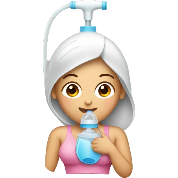 Woman with breast pump emoji