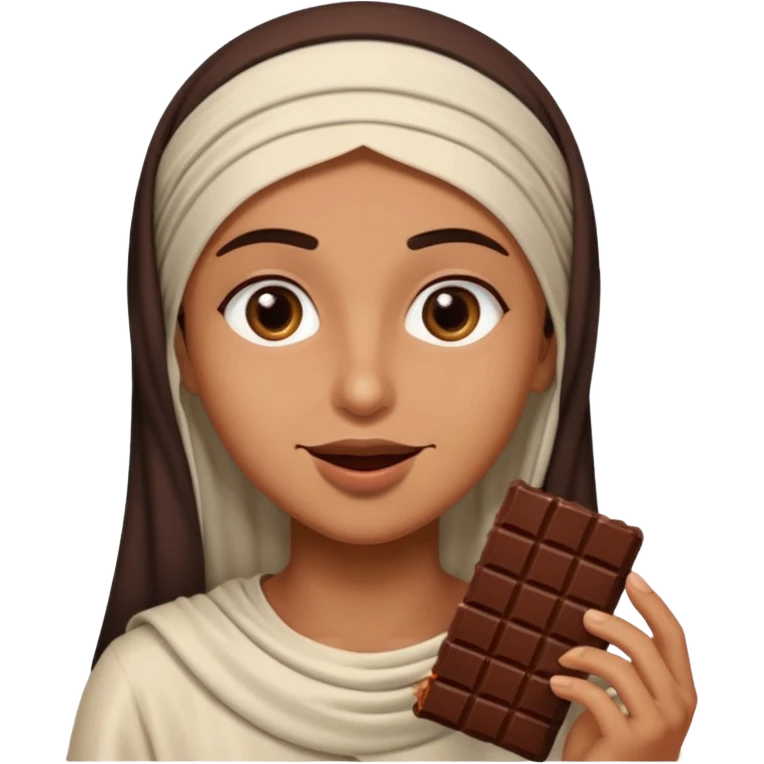 an Arab eats chocolate emoji