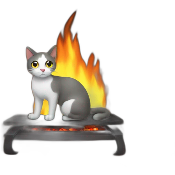 Fireplace cat emoji