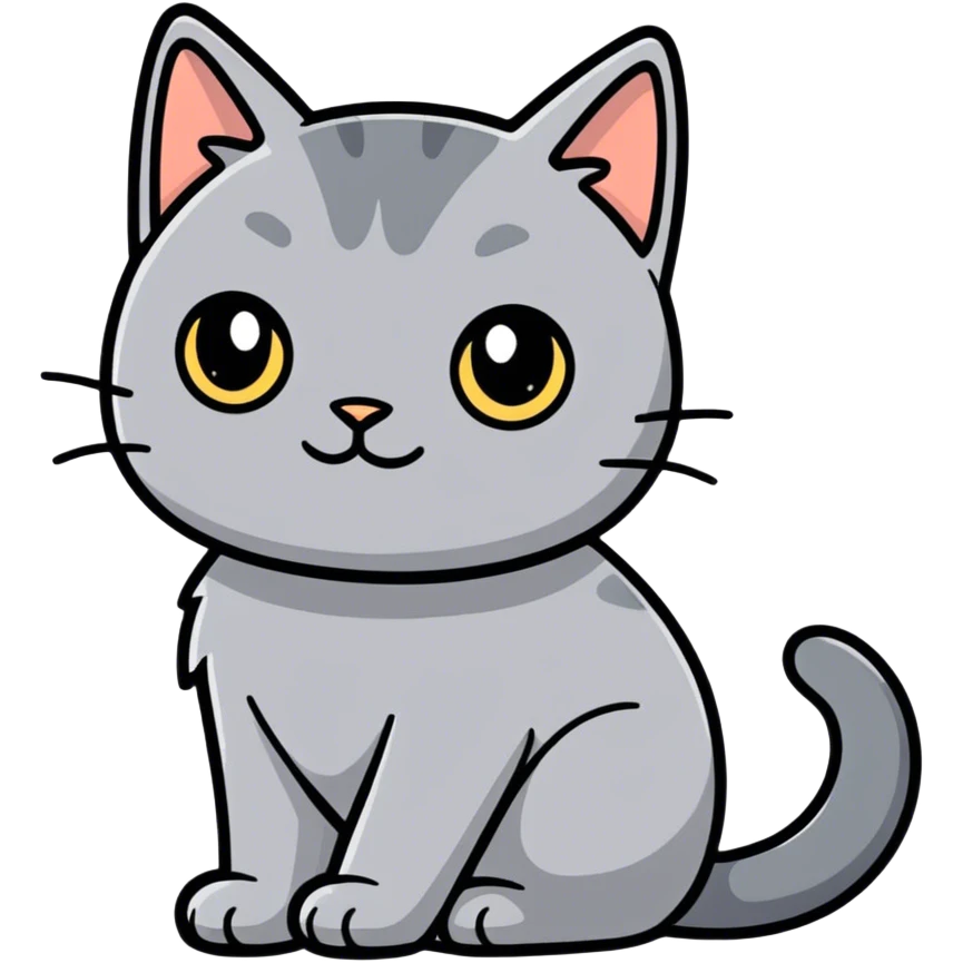 Grey cat emoji
