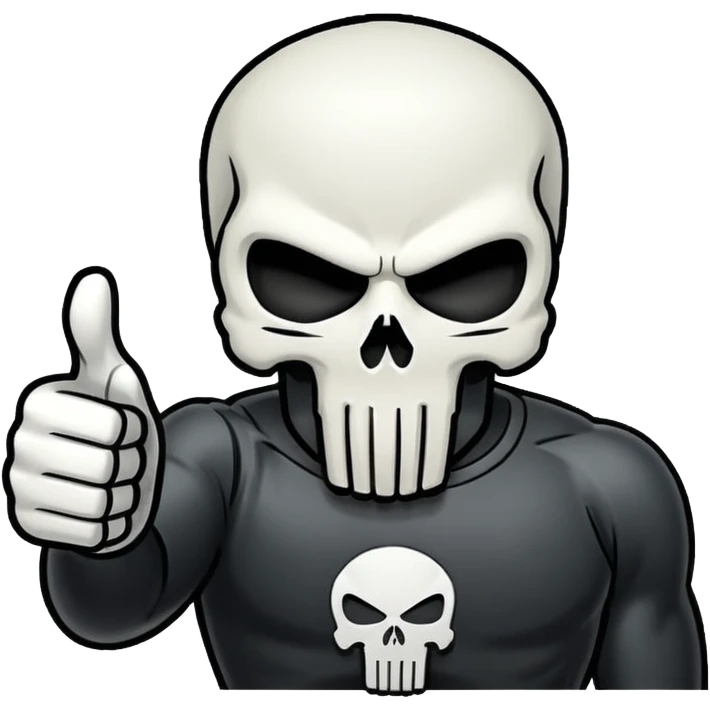 Punisher skull thumbs up emoji