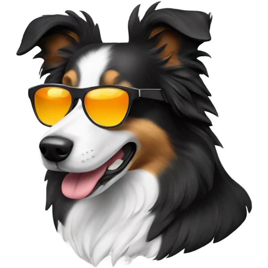 Boarder collie wearing sunglasses  emoji