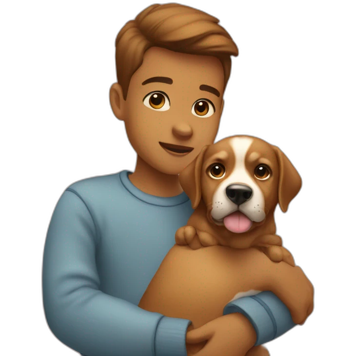 dog caramel with baby boy emoji