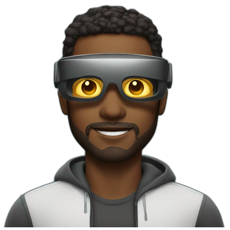 men wearing VR glasses emoji