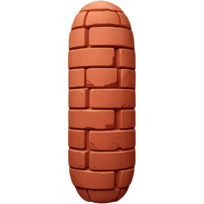 Penis shaped monolith made of layered red bricks emoji