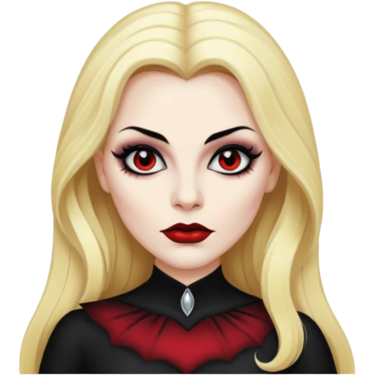 Vampira with long blonde hair emoji