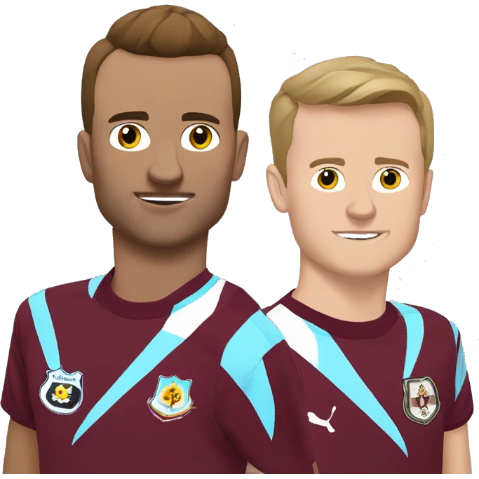 Viktor gyokeres and Nathan tella in a Burnley shirt emoji