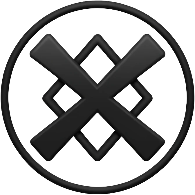 Circle and outside of it an X emoji