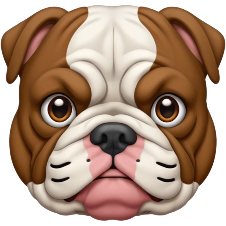 bulldog ingles oscuro con blanco  emoji