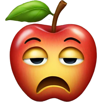 Crying apple emoji