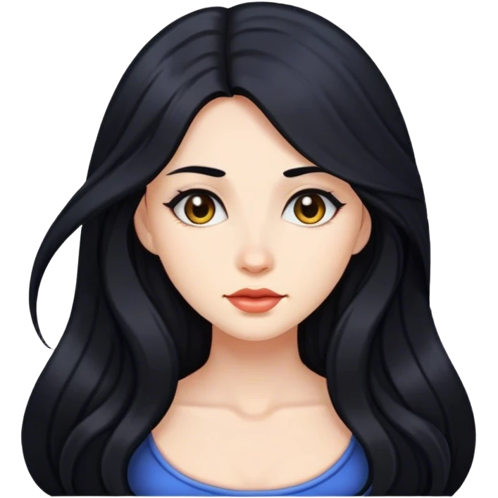 Lady with long black hair emoji