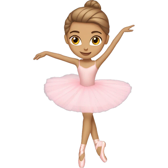 ballerina light brown hair on pointe arabesque pink  emoji