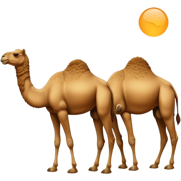 High resolution camels without fur emoji