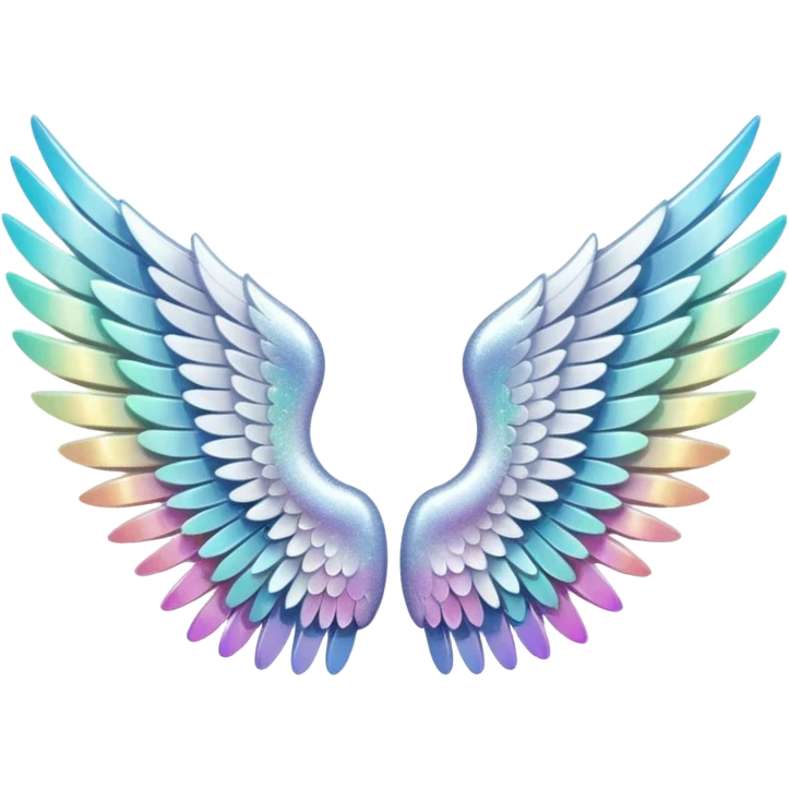 wings glitter white emoji