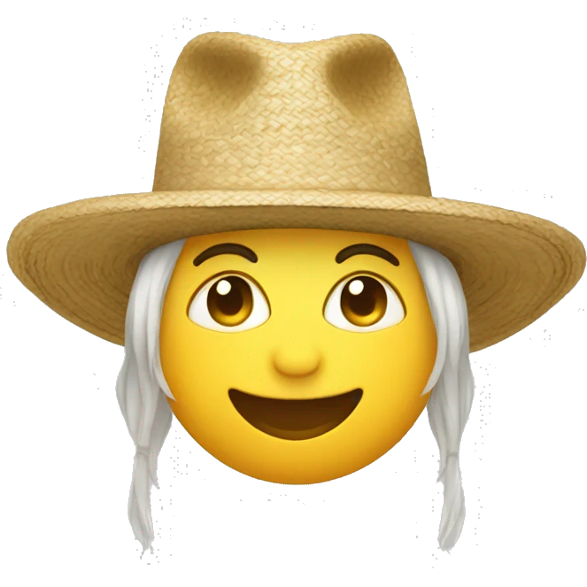 A face with flat eyes buck teeth and a rice fields hat emoji