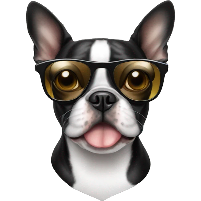 Boston terrier in sunglasses emoji