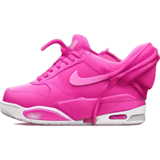 Hot pink Nike shoe with a iPhone as the logo emoji
