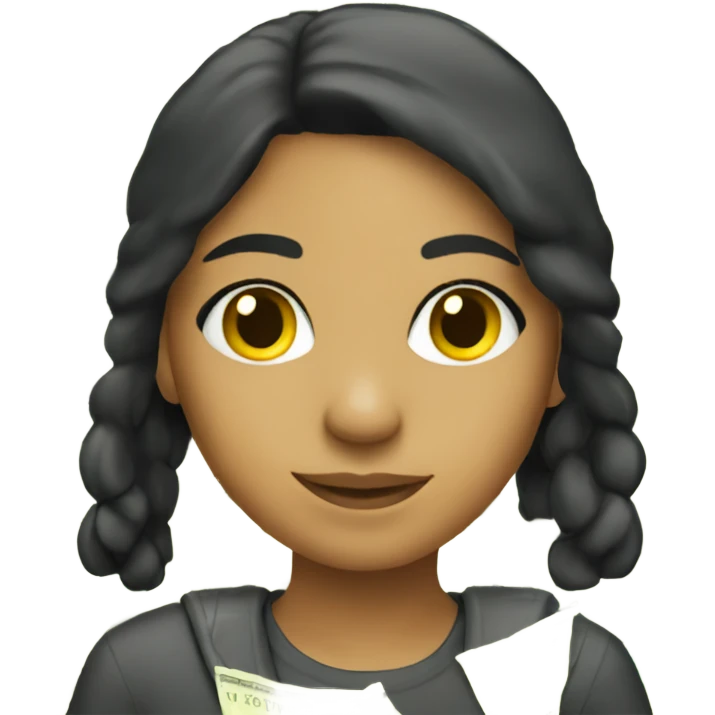 Hispanic girl with yellow money piece emoji