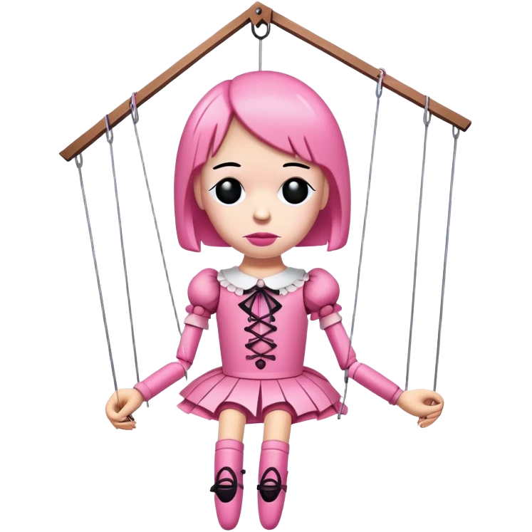 Pink sad marionette  emoji