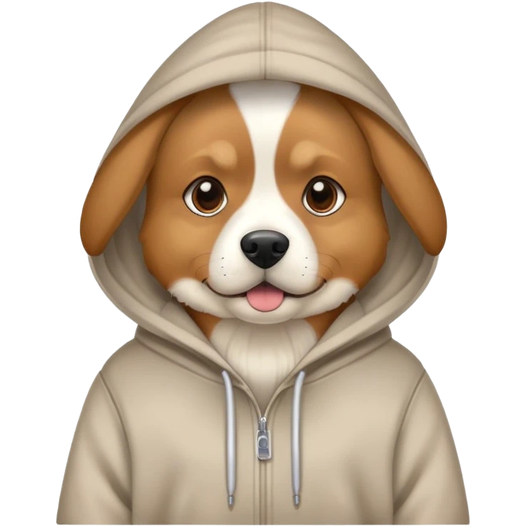 Dog wearing hoodie emoji