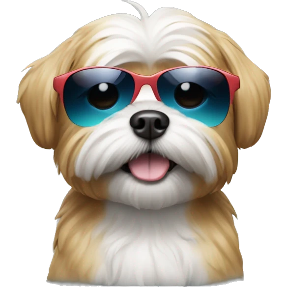 A shitzu dog with sun glasses emoji