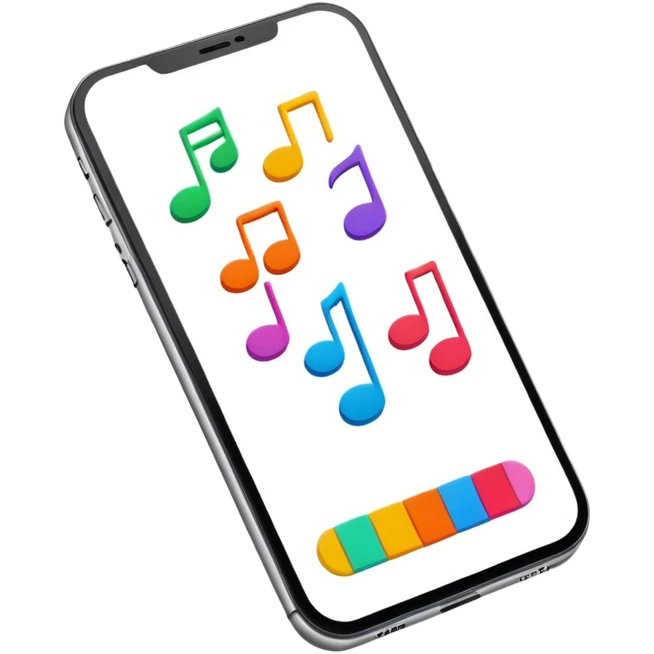 music app icon on smartphone screen emoji