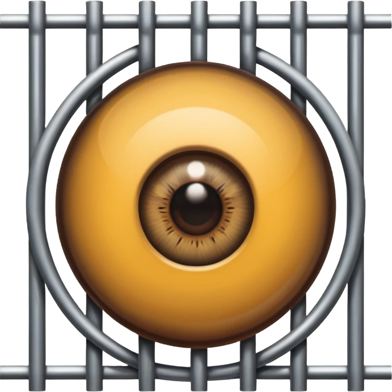 Large eye behind metal bars. emoji