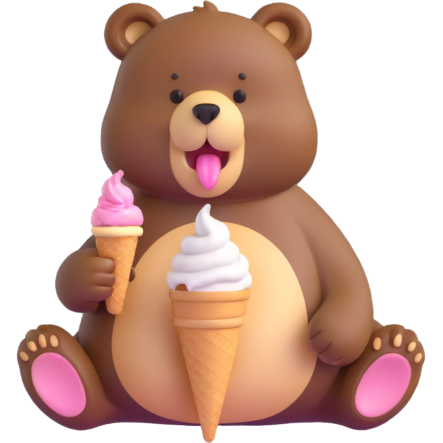 bear eating ice cream emoji