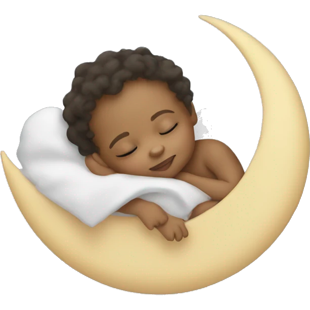 Mixed baby sleeps on moon  emoji