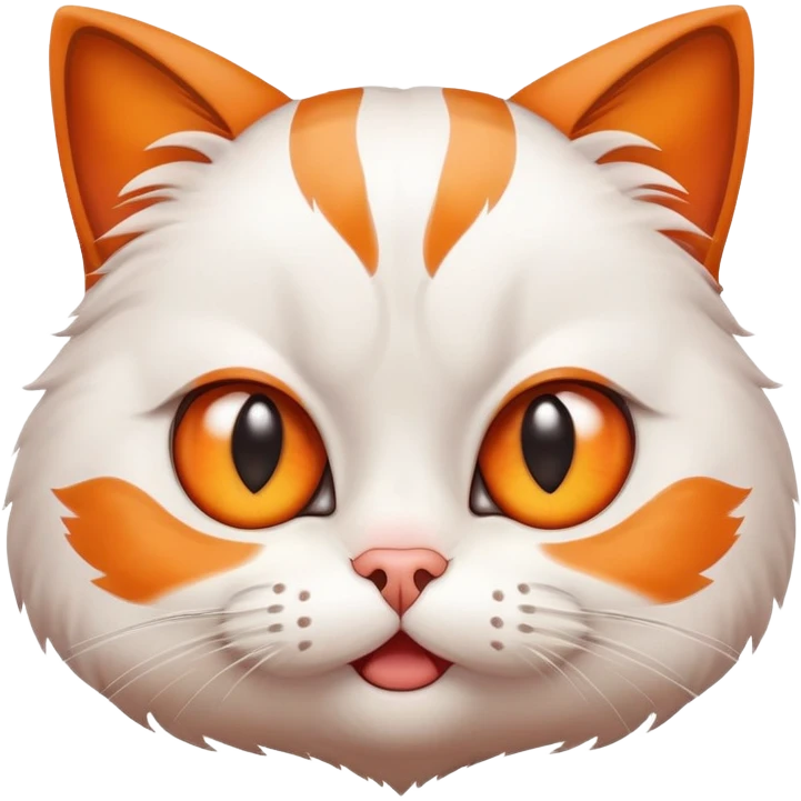cute grimacing cat with big eyes and worried expression emoji
