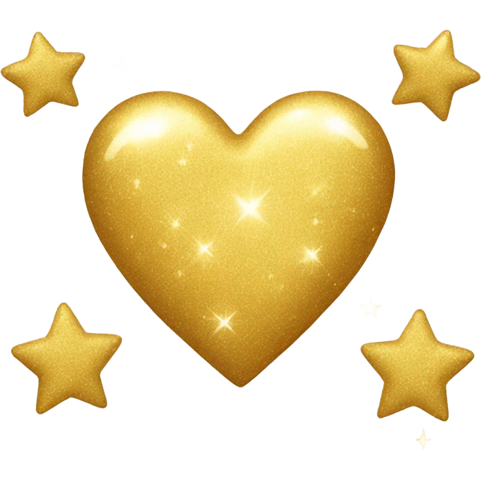Golden heart with sparkles emoji