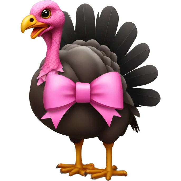 Turkey with a pink bow emoji