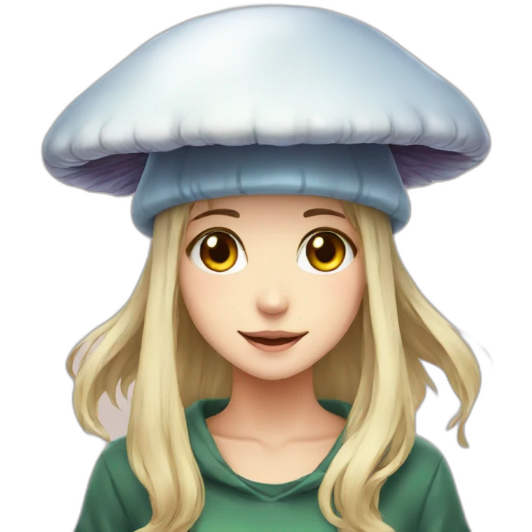 anime girl in mushroom hat emoji