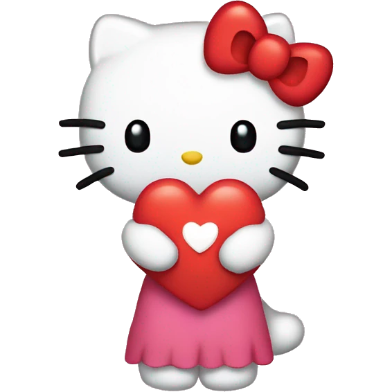 Hello kitty with a heart emoji