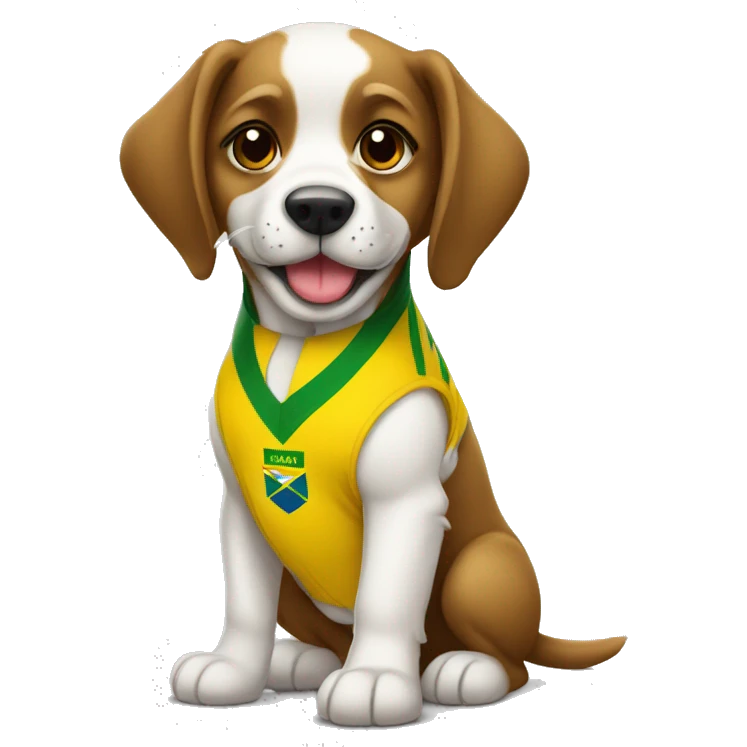 Cachorro com a camisa do Brasil emoji